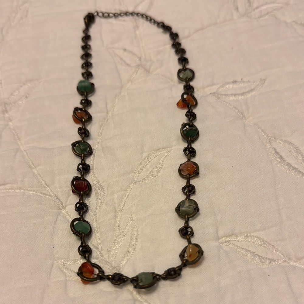 Multi Color Beaded Necklace with Natural Design